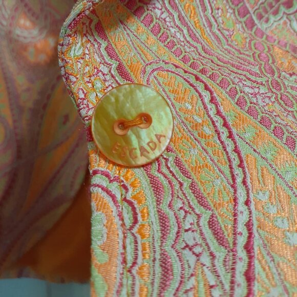 Cute! Orange & Pink Paisley ESCADA Blazer Size 40 - Perfect Condition! Deal! - Picture 5 of 6